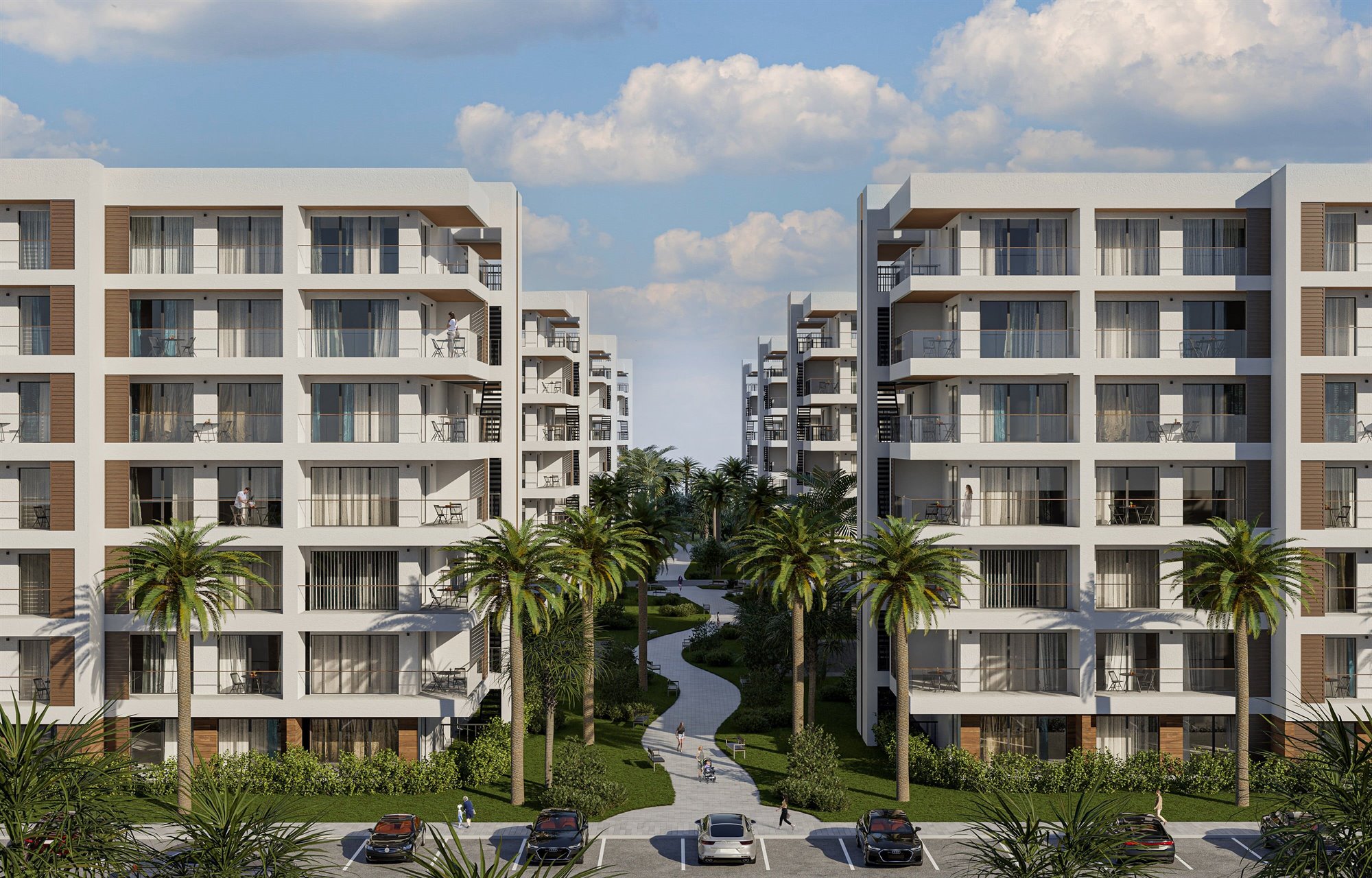 Проектный рендер внутреннего двора Park Residences